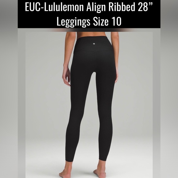 lululemon athletica Pants - EUC- Lululemon Align Ribbed 28” Leggings Womens Size 10 in Black- Worn Once